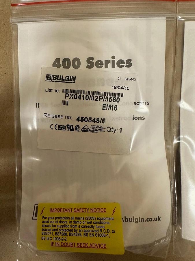 Used Bulgin Buccaneer 400 Cable Mount Connector - Lot of 5