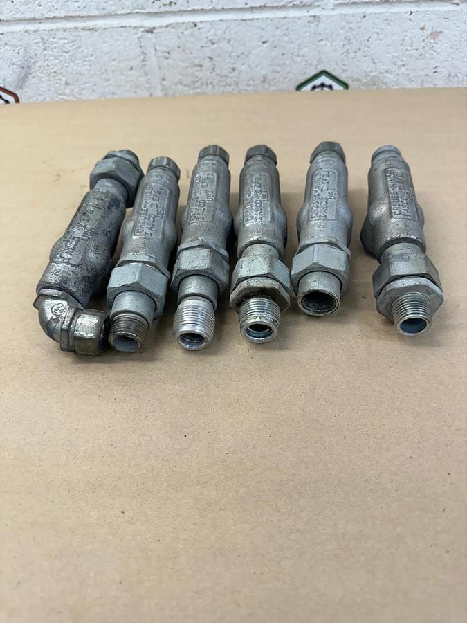 Used Crouse Hinds I ABCD II EFG Allotment of Conduits w/ Different Fittings, Lot of 6