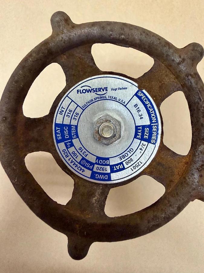 Used Flowserve 12501 3/4” Globe Valve