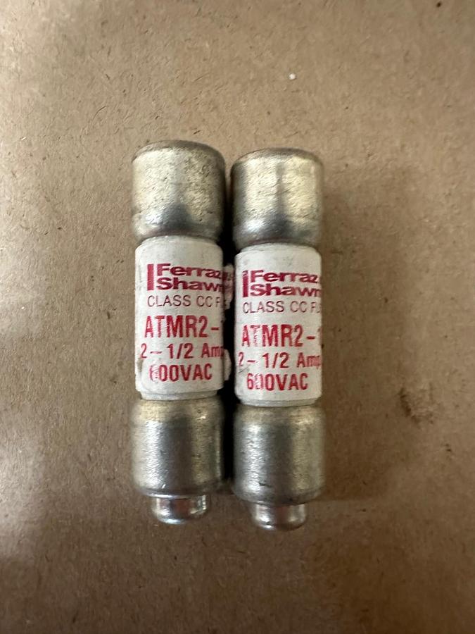 Used Ferraz Shawmut ATMR2-1/2 Class CC Fuse - Lot of 2