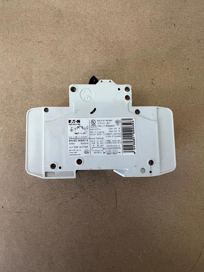 Used Eaton FAZ-C5/2-NA 2 Pole Circuit Breaker