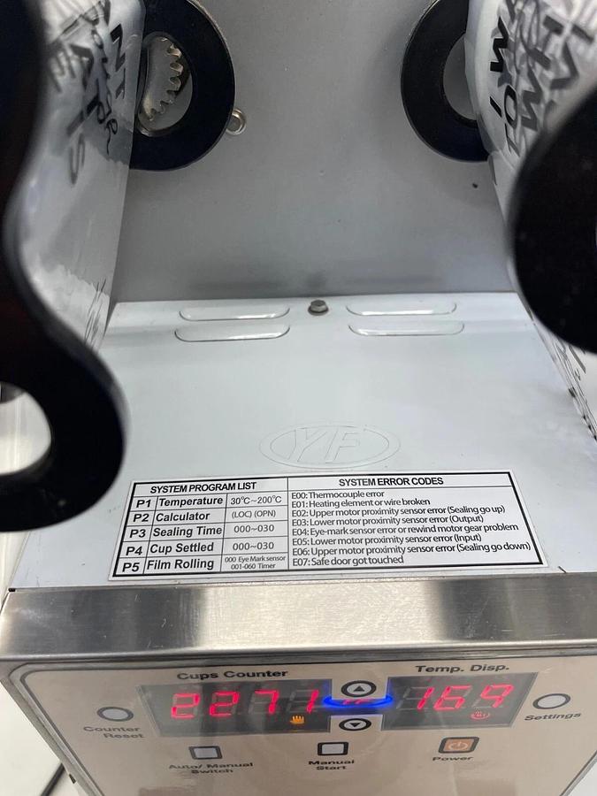 Used Y-Fang Sealing Machine ET-99SF Cup Sealing Machine, 110/120VAC, 60Hz, 420W