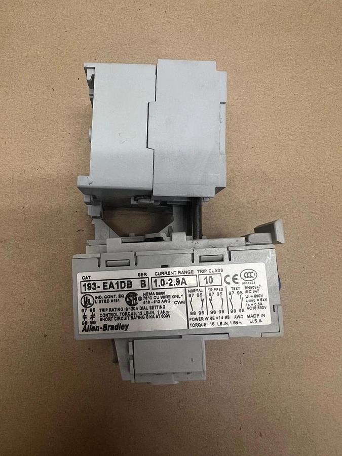 Used Allen Bradley 193-EA1DB/100-MO9NZ*31 Overload Relay w/ Starter