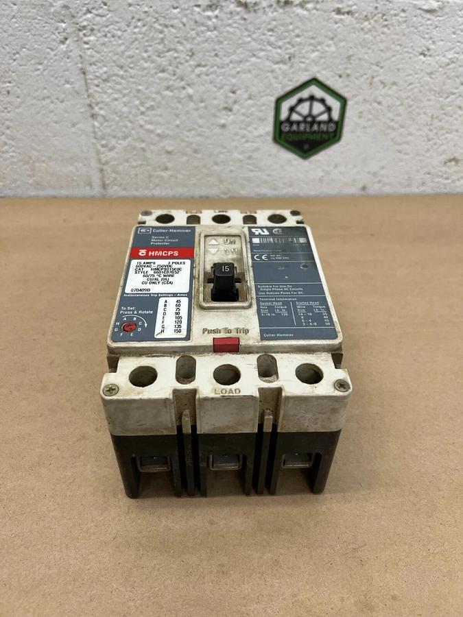 Used Cutler Hammer HMCPS015E0C 15A, 3 Pole Motor Circuit Protector