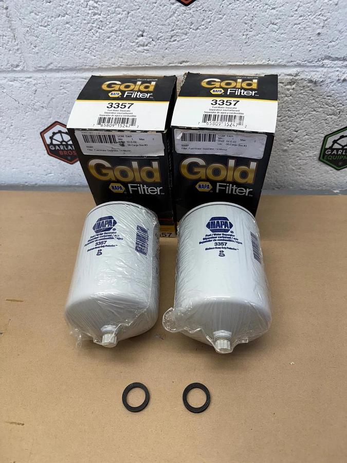 Used NAPA 3357 GOLD Filter, Fuel/Water Separator, Max Heavy Duty Protection, Lot of 2