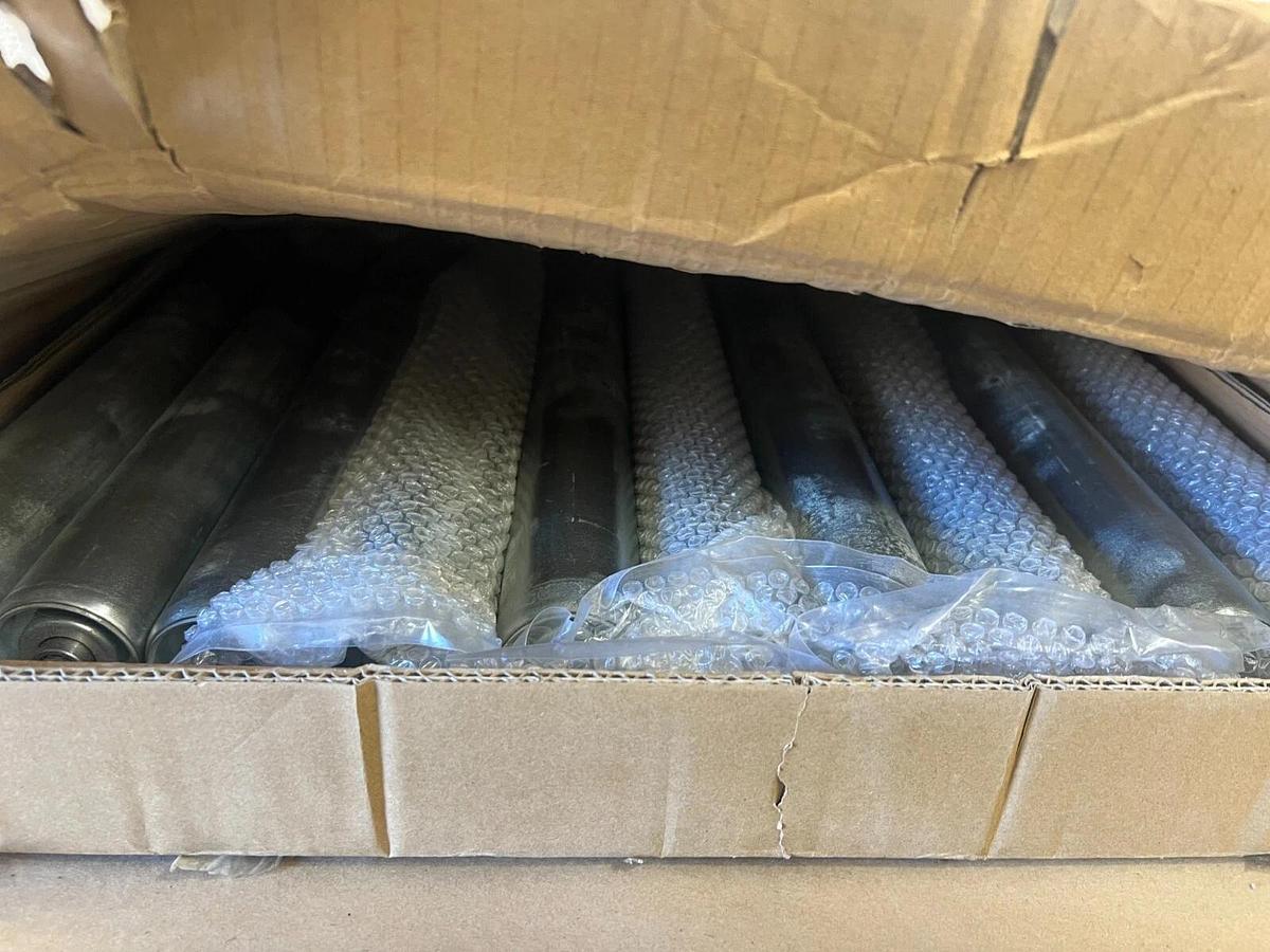 Used Global Industrial 293178 15” Roller, 1.9” Diameter Galvanized Steel, Pack of 10