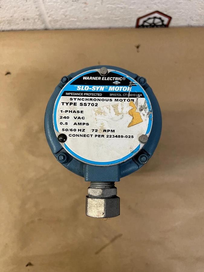 Used Warner Electric SS702 Synchronous Motor, SLO-SYN, 1 Phase