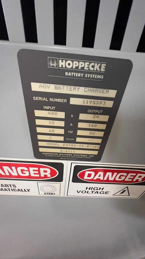 Used Hoppecke Battery Charger EX480-22.8-160 S-6711, 480V 10A input, 24V 160A output