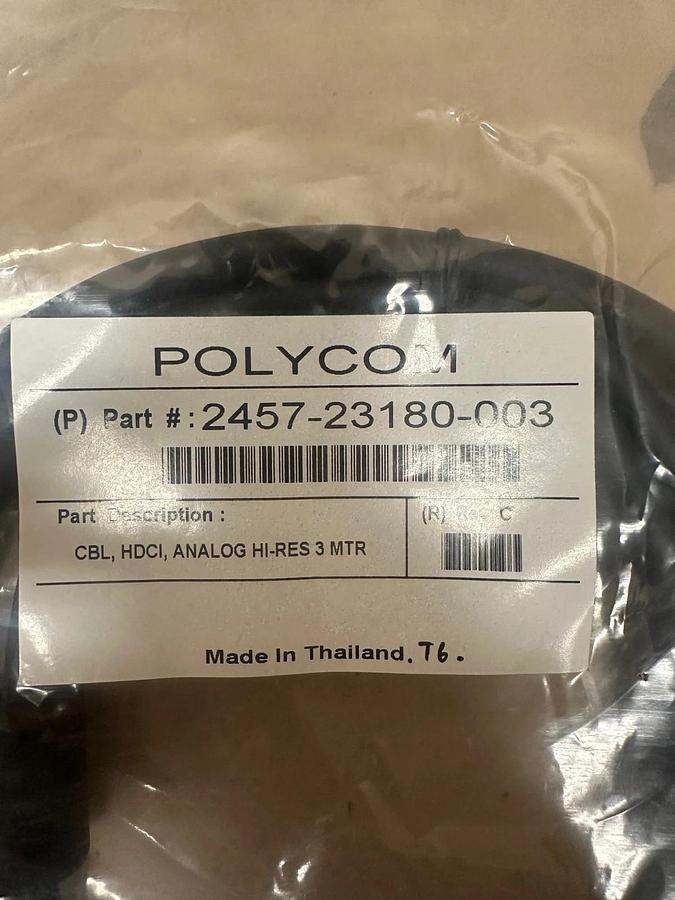 Used POLYCOM 2457-23180-003 CBL,HDCI, ANALOG 3 MTR Cable