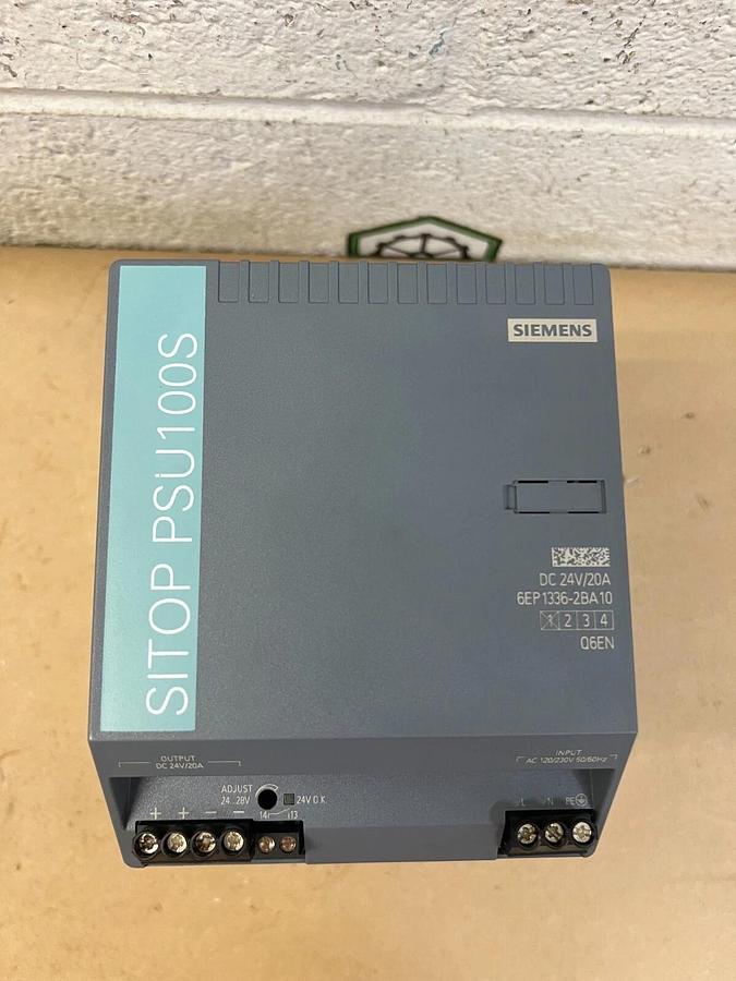 Used Siemens 6EP1336-2BA10 SITOP PSU100S Power Supply 24V DC 20A Output (Tested)