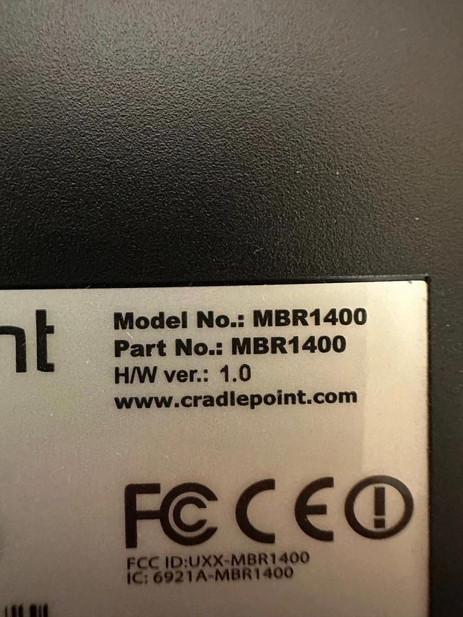 Used Cradlepoint MBR1400 WiFi Router, H/W ver 1.0 - Lot of 2