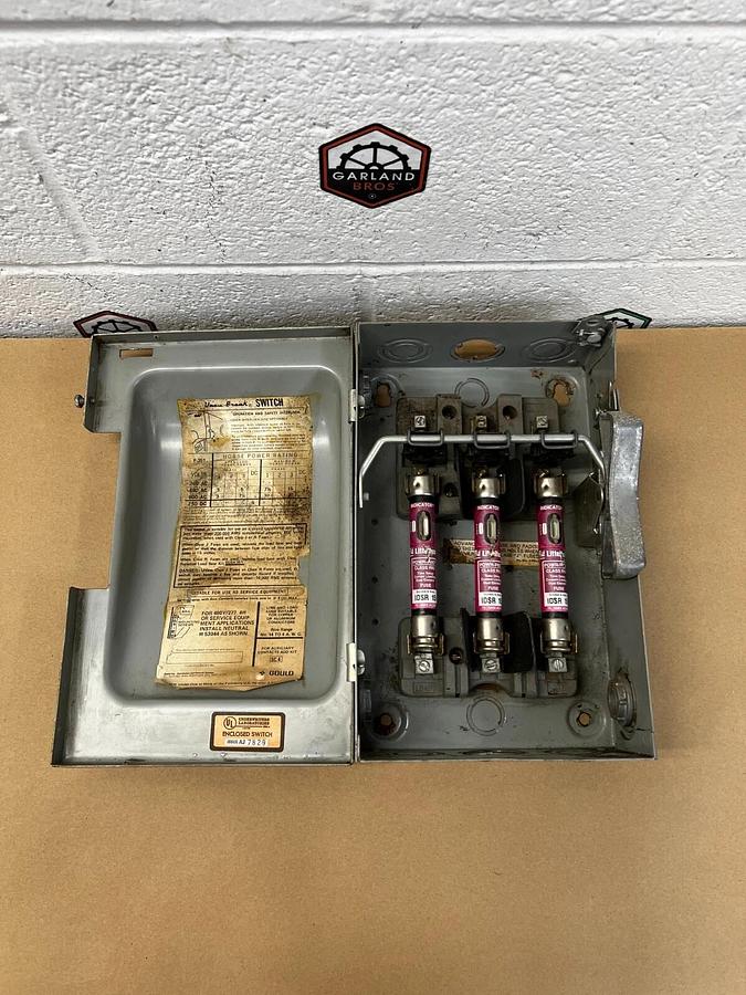 Used Gould F351 ITE Safety Switch Heavy Duty 30 Amp, 3 Phase, 480V
