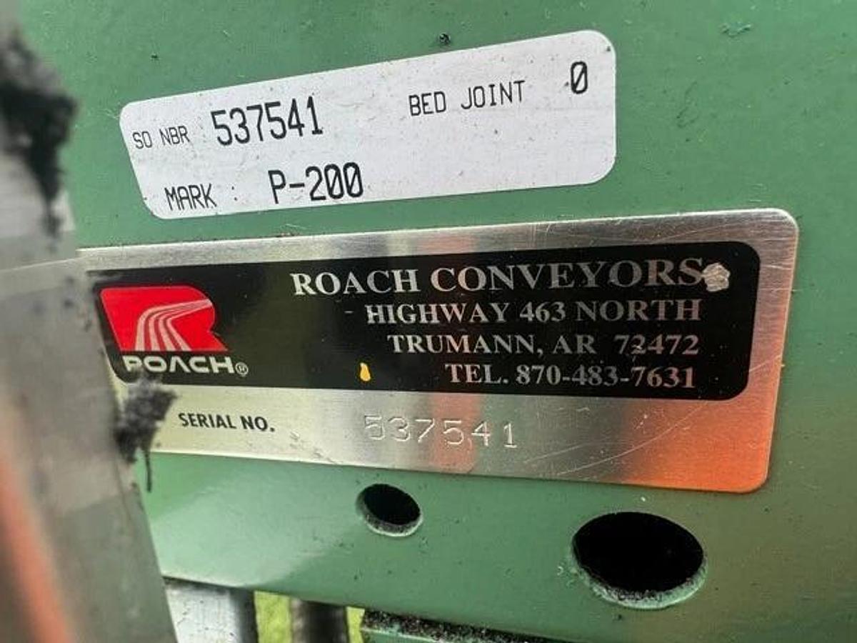 Used Roach Conveyors 537541, 13” x 7’ 7” Conveyor Set Up, w/ 1Hp 230/460 Motor