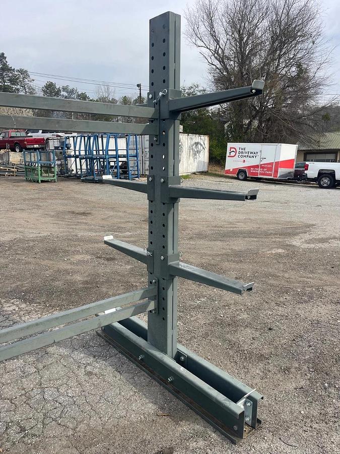 Used Jarke Steeltree Double Sided Cantilever Rack, Column H: 8’, Arm L: 24”, 18 Arms