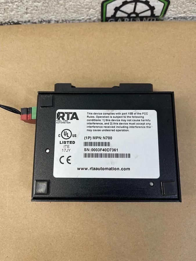 Used RTA (Real Time Automation Inc) 435NBX, ASCII to PLC Gateway, with Power Supply