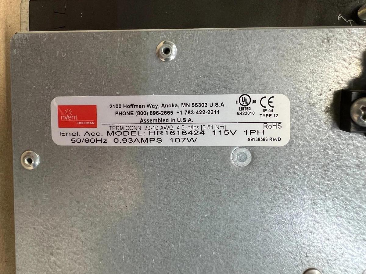 Used Nvent Hoffman HR1616424 Top-Mount Filter Fan 115V, 1PH - TESTED