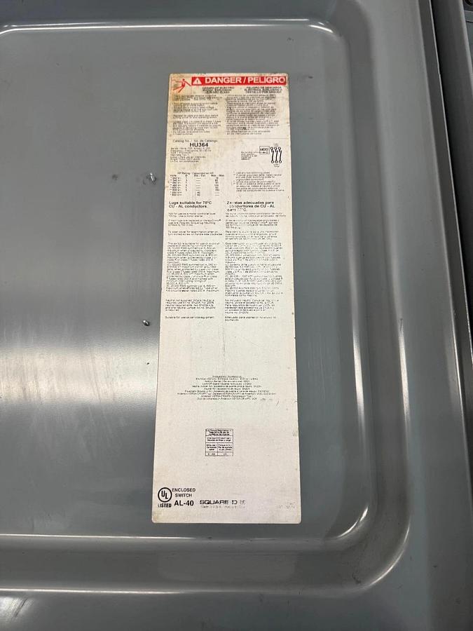 Used Square D HU364 200A Heavy Duty Safety Switch, 600V