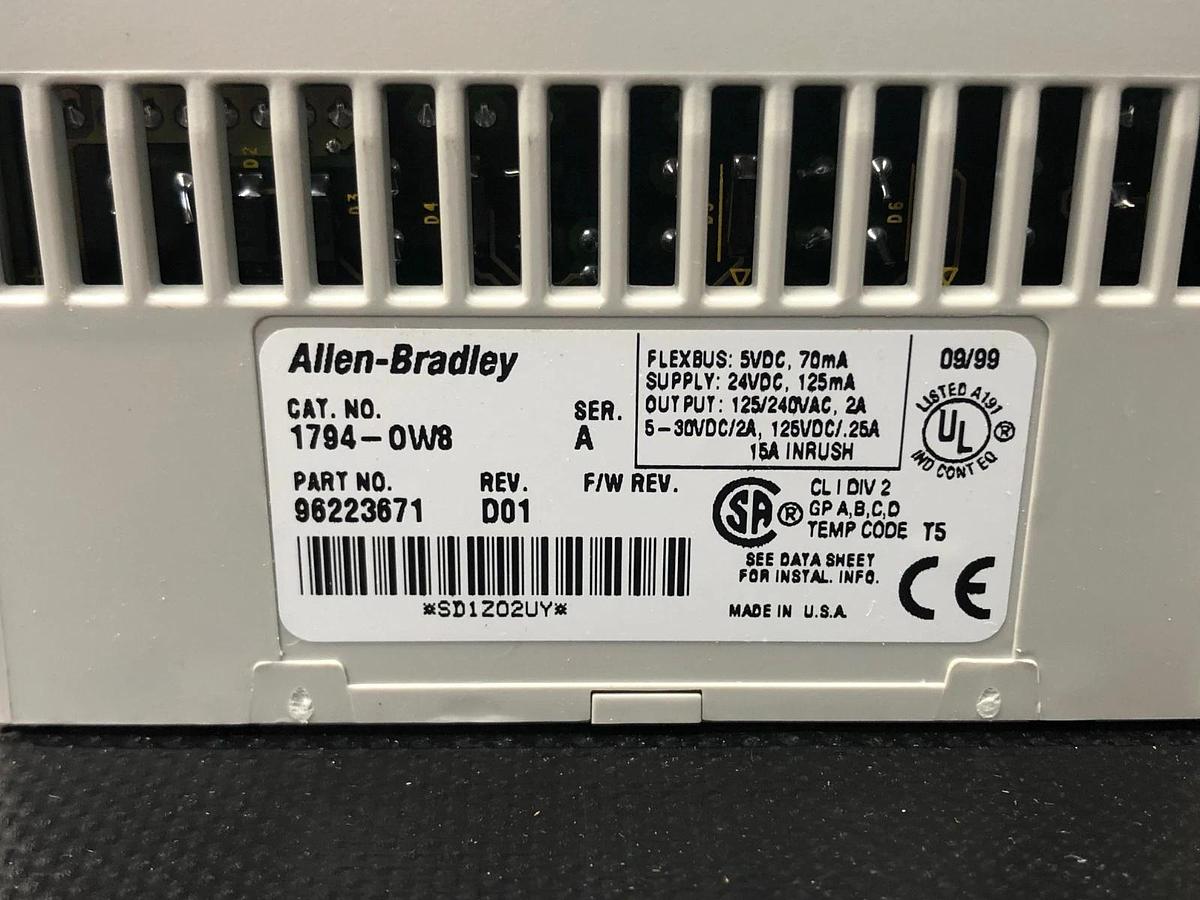 Used Allen Bradley 1794-OW8 Series A Flex I/O Relay Output