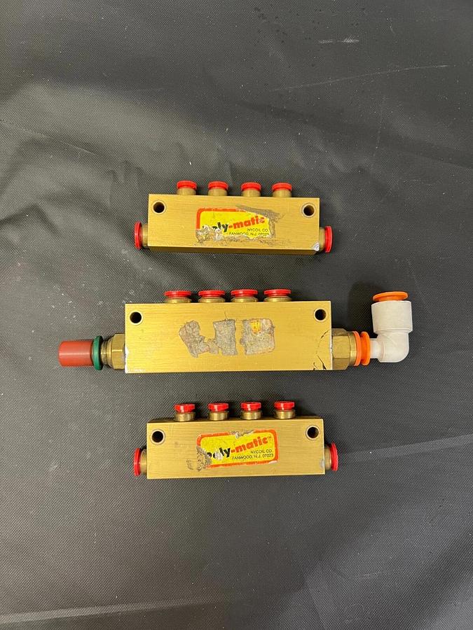 Used NyCoil Poly-matic 6 Plug Manifold Block  - Lot of 3