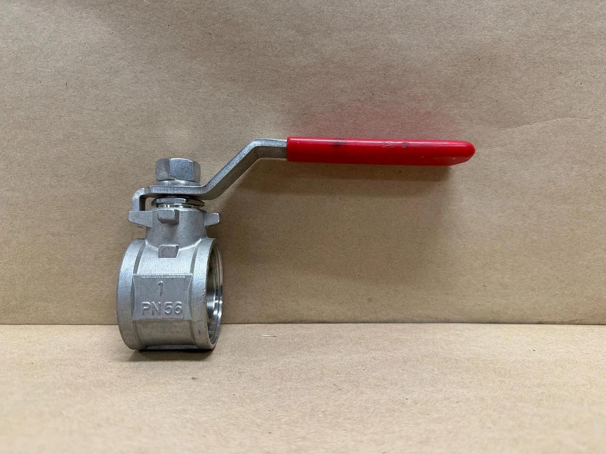 Used 1" Stainless Steel PN56 Threaded Full-Port Ball Valve (1.4401 Stainless Steel)
