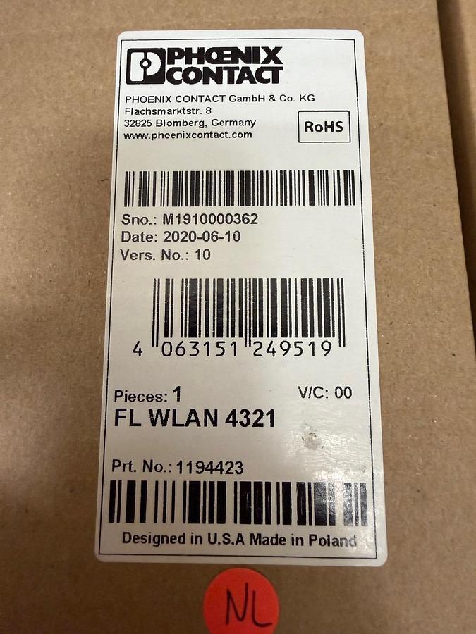 Used Phoenix Contact FL WLAN 4321 Point-to-Point Ethernet Bridge 1194423 *NEW*