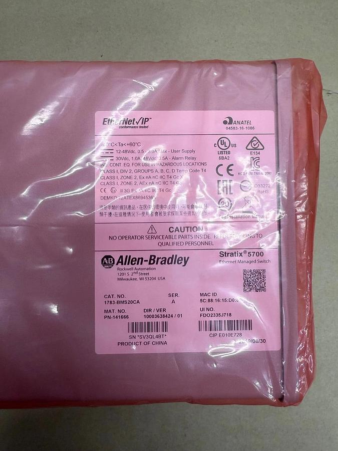 Allen-Bradley 1783-BMS20CA Ethernet Managed Switch, Series A, Stratix 5700 *NEW*