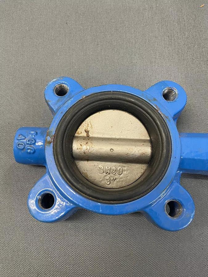 Used FNW 732 Series 3” Butterfly Valve, 4 Bolt Lug Style, Stainless Steel 316