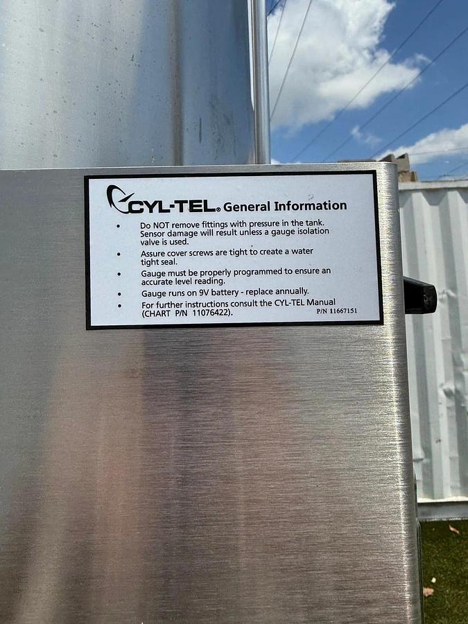 Used Perma-Cyl 2000L Nitrogen, Refrigerated Liquid Storage Tank