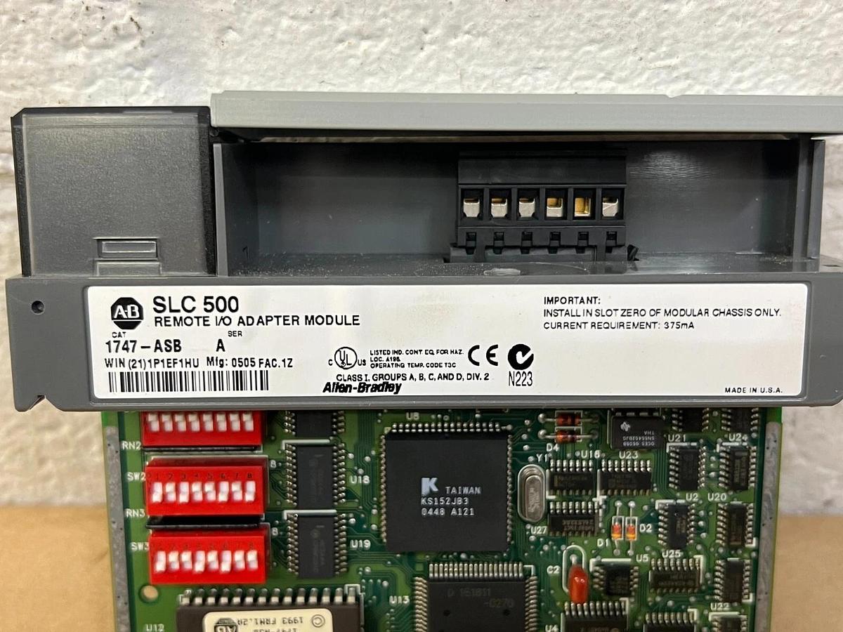 Used Allen Bradley 1747-ASB Series A Remote I/O Adapter Module SLC 500