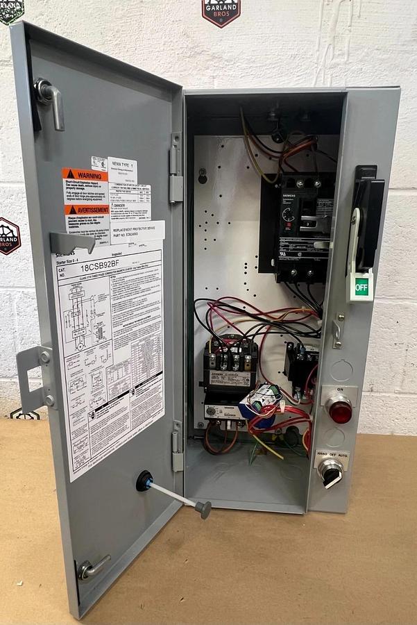 Used Siemens 18CSB92BF Combination Motor Starter, 600V, 3PH