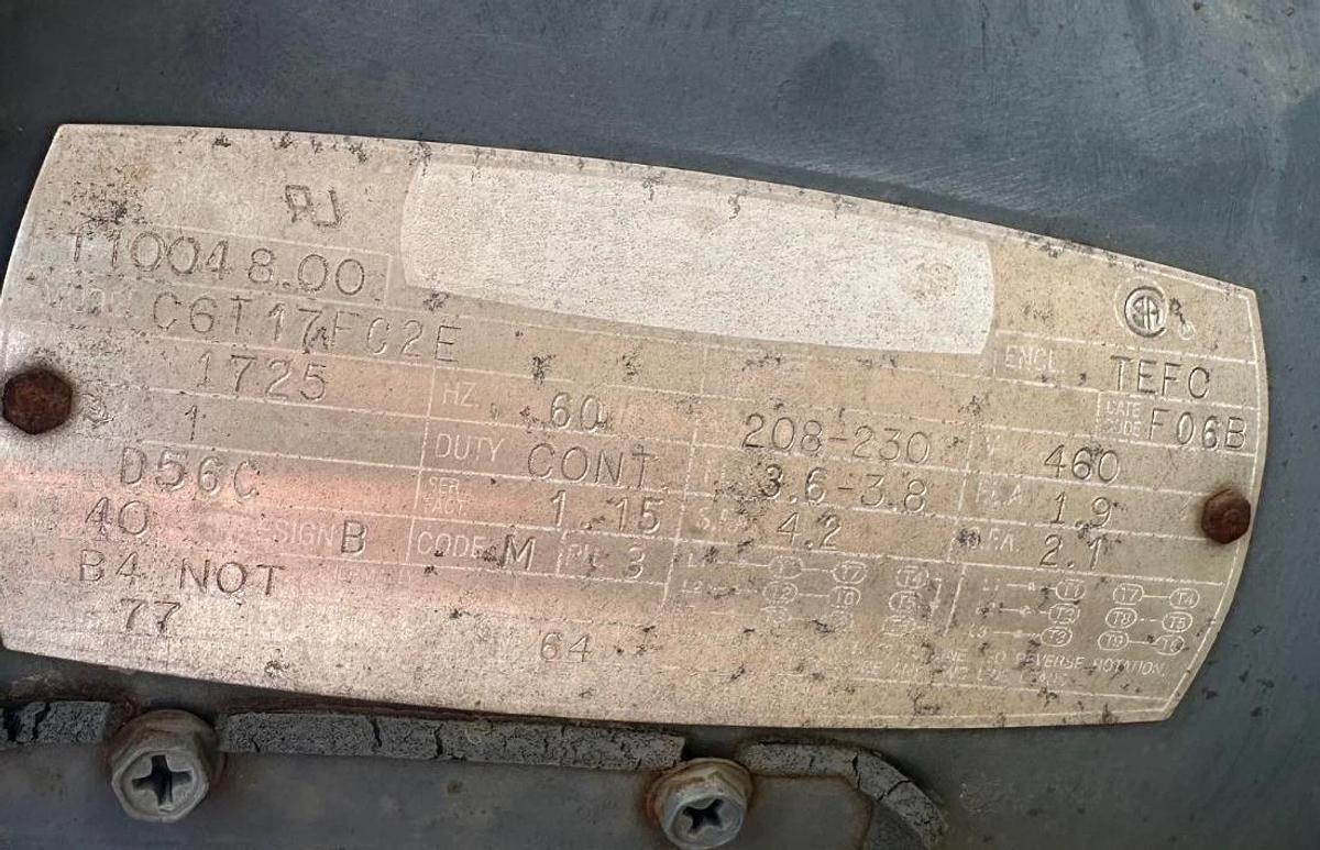 Used AKG ACD40-3 250Psi Heat Exchanger w/ Leeson 110048.00 1Hp Motor @ 1725Rpm