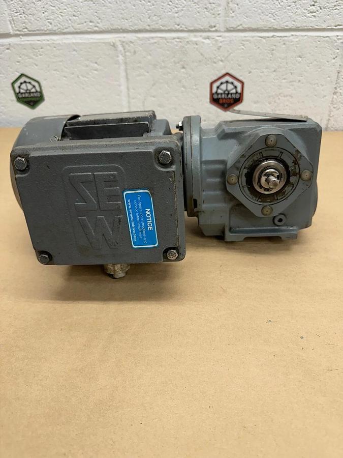 Used SEW-Eurodrive Inc. Gearbox 43.68:1, SA37DRS71S4, .5Hp Motor