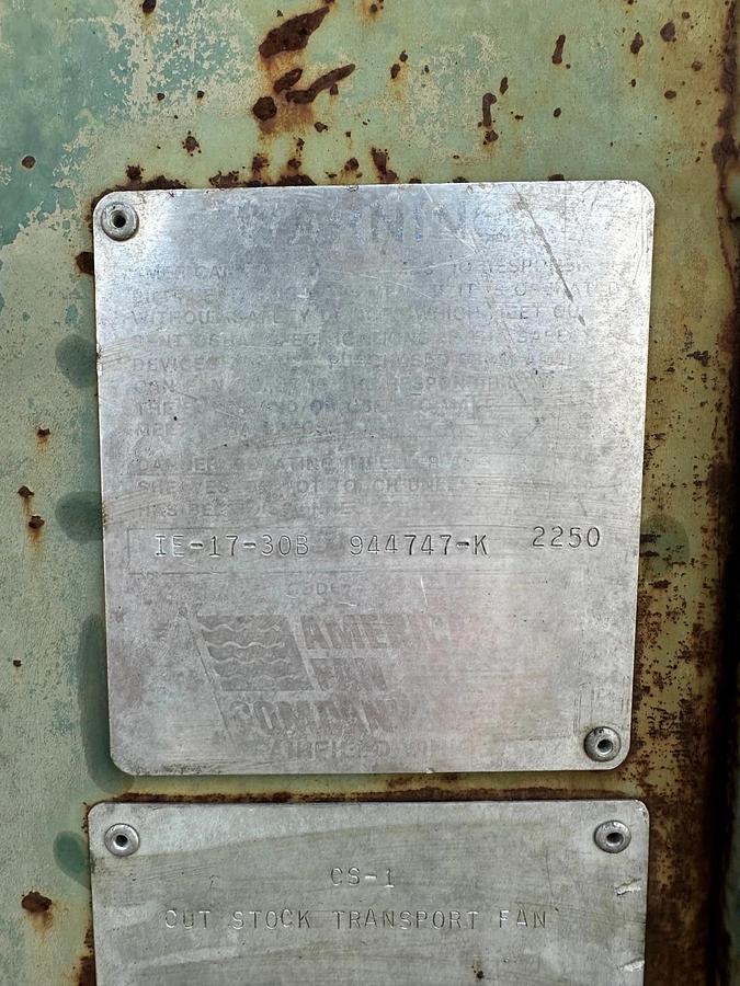 Used American Fan Company IE-17-30B Up Blast CW 360 Blower