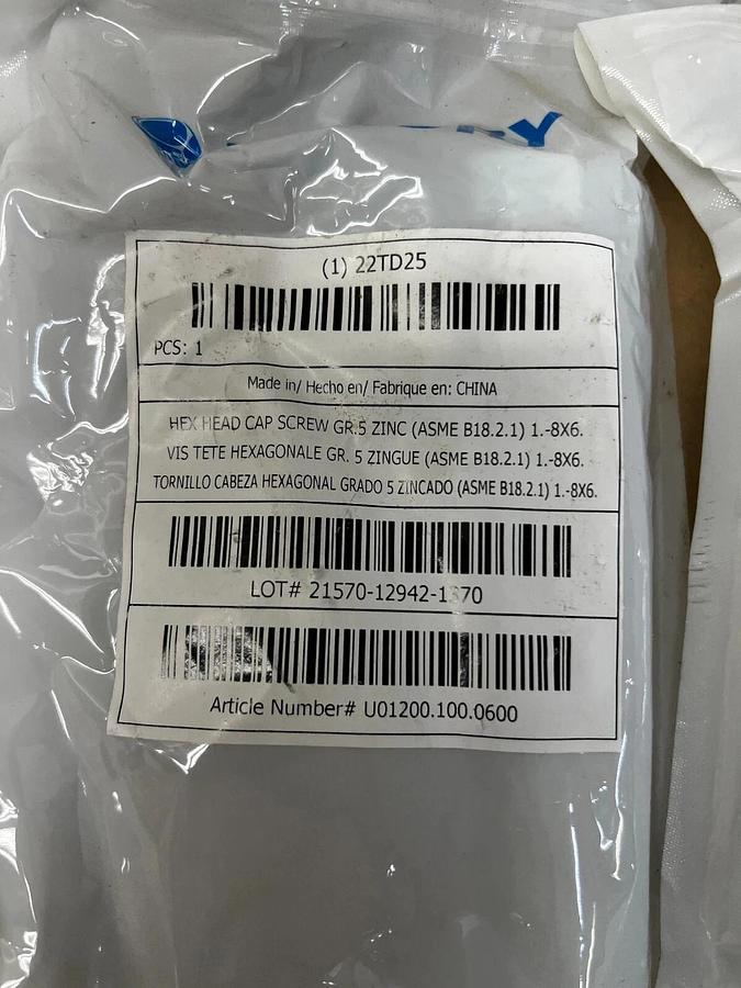 Used Fabory 22TD25 Hex Head Cap Screw - Lot of 8