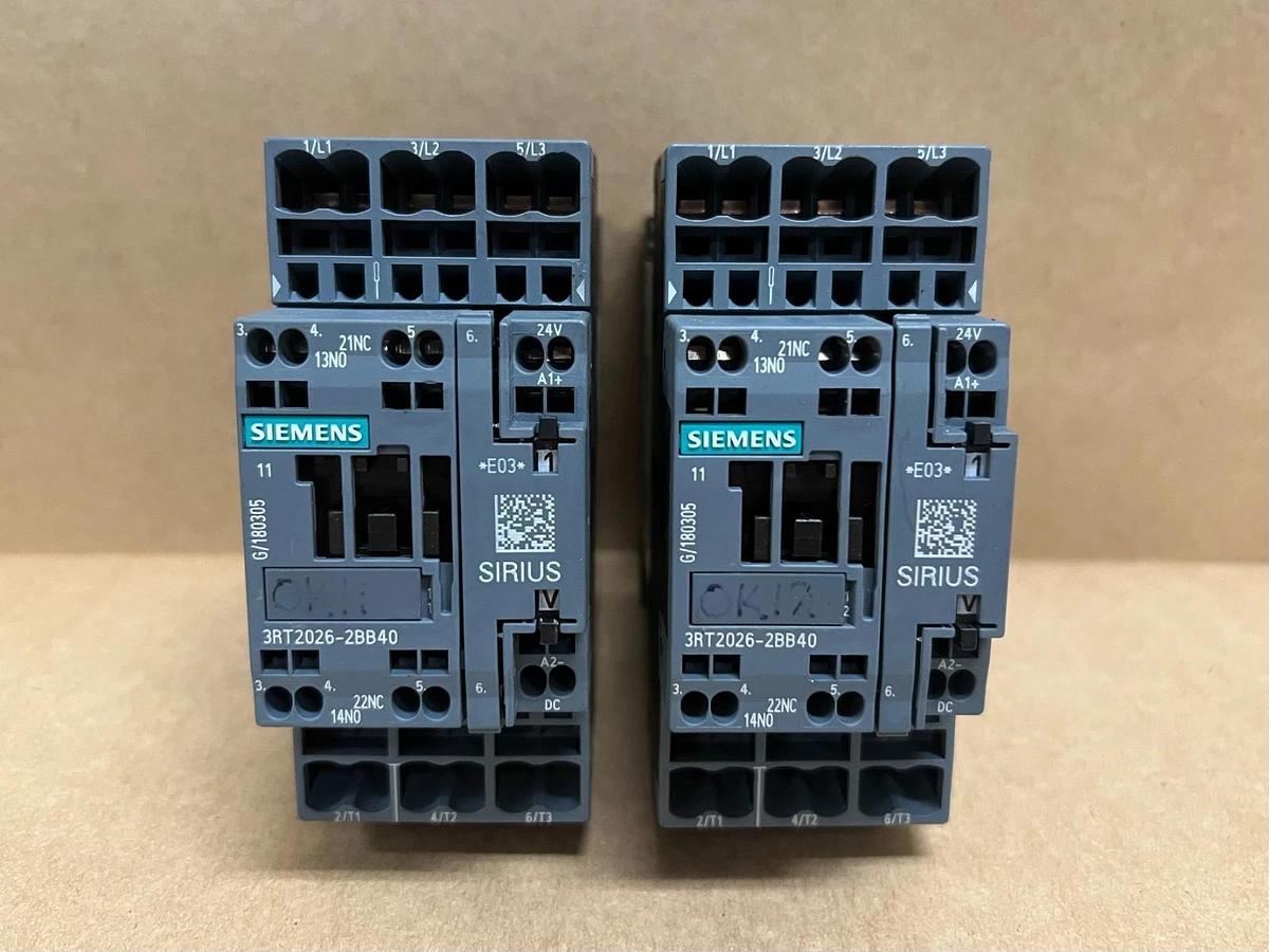 Used Siemens 3RT2026-2BB40 Sirius Contactor - Lot of 2