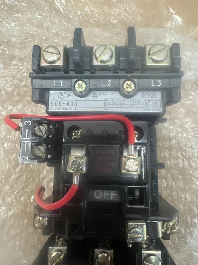 Allen Bradley 509-A0D Ser B Full Voltage Starter, 110/120V, 50/60Hz