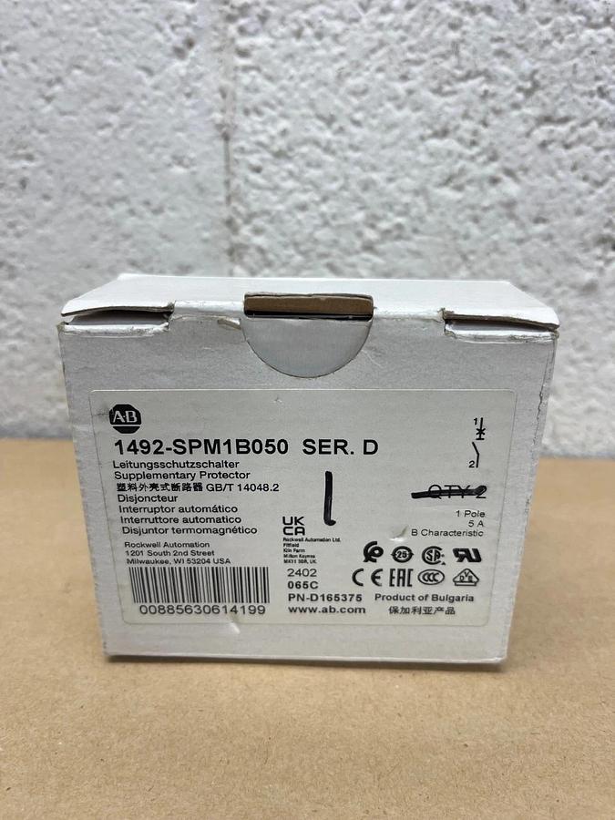 Allen Bradley 1492-SPM1B050 Ser D Mini Circuit Breaker, 1 Pole, 5A - Qty 1 *NEW*