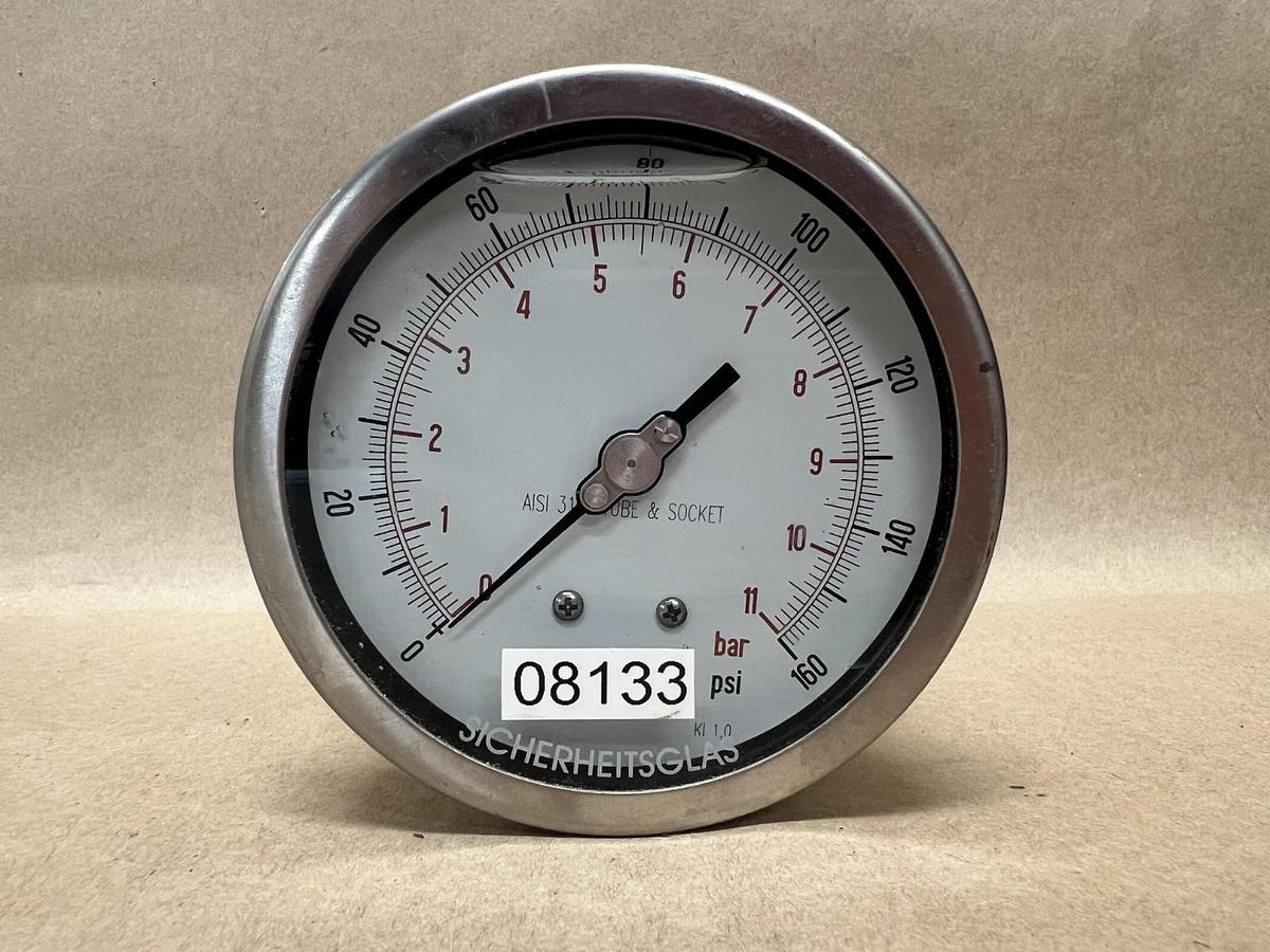 Used LTR 0-160 PSI, 0-11 Bar Pressure Gauge