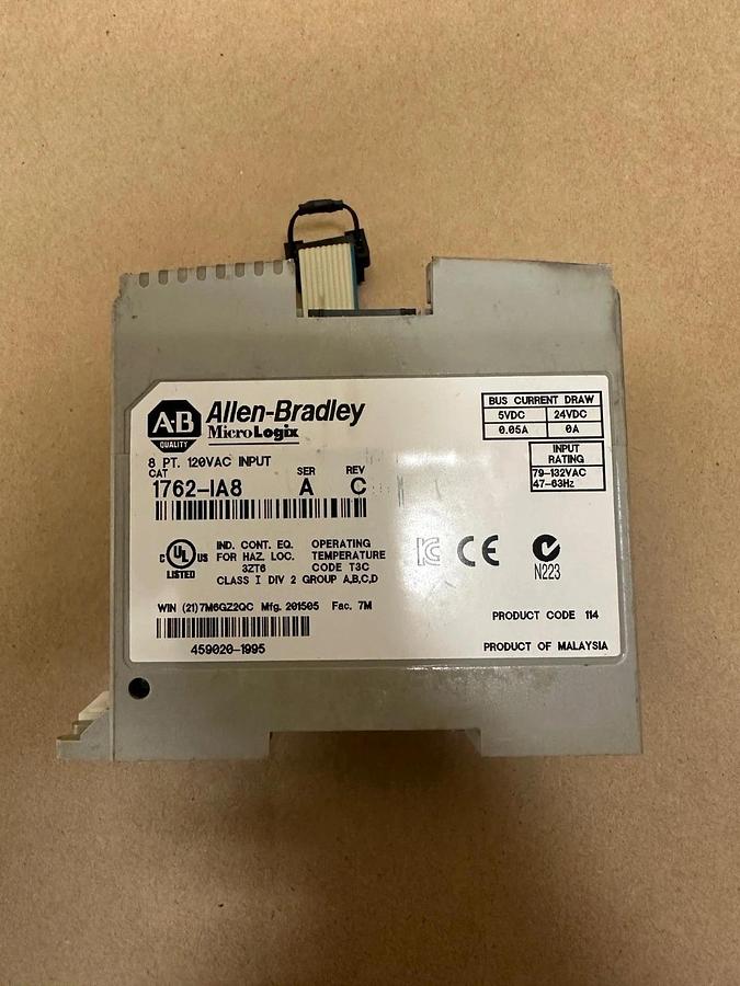 Used Allen Bradley 1762-IA8 Ser A MicroLogix 8 Point 120VAC Input Module