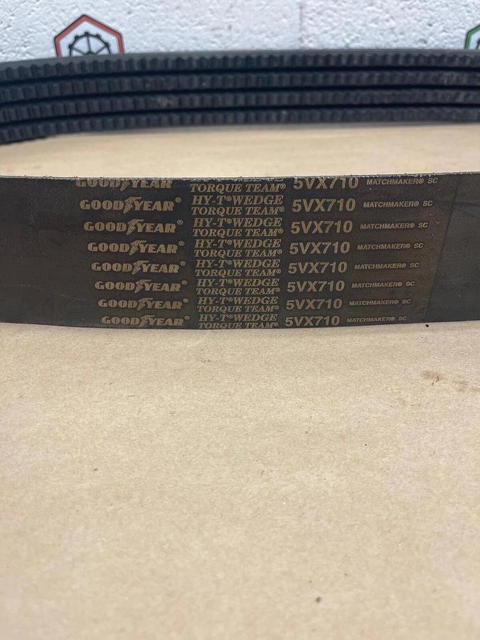 Used Goodyear 5VX710 Cogged V-Belt, HY-T Wedge, Torque Team, 4-Band