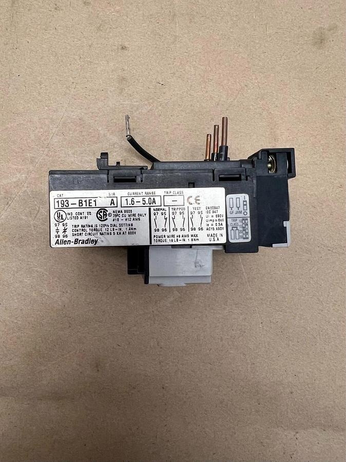 Used Allen Bradley 193-B1E1 Ser A. Overload Relay