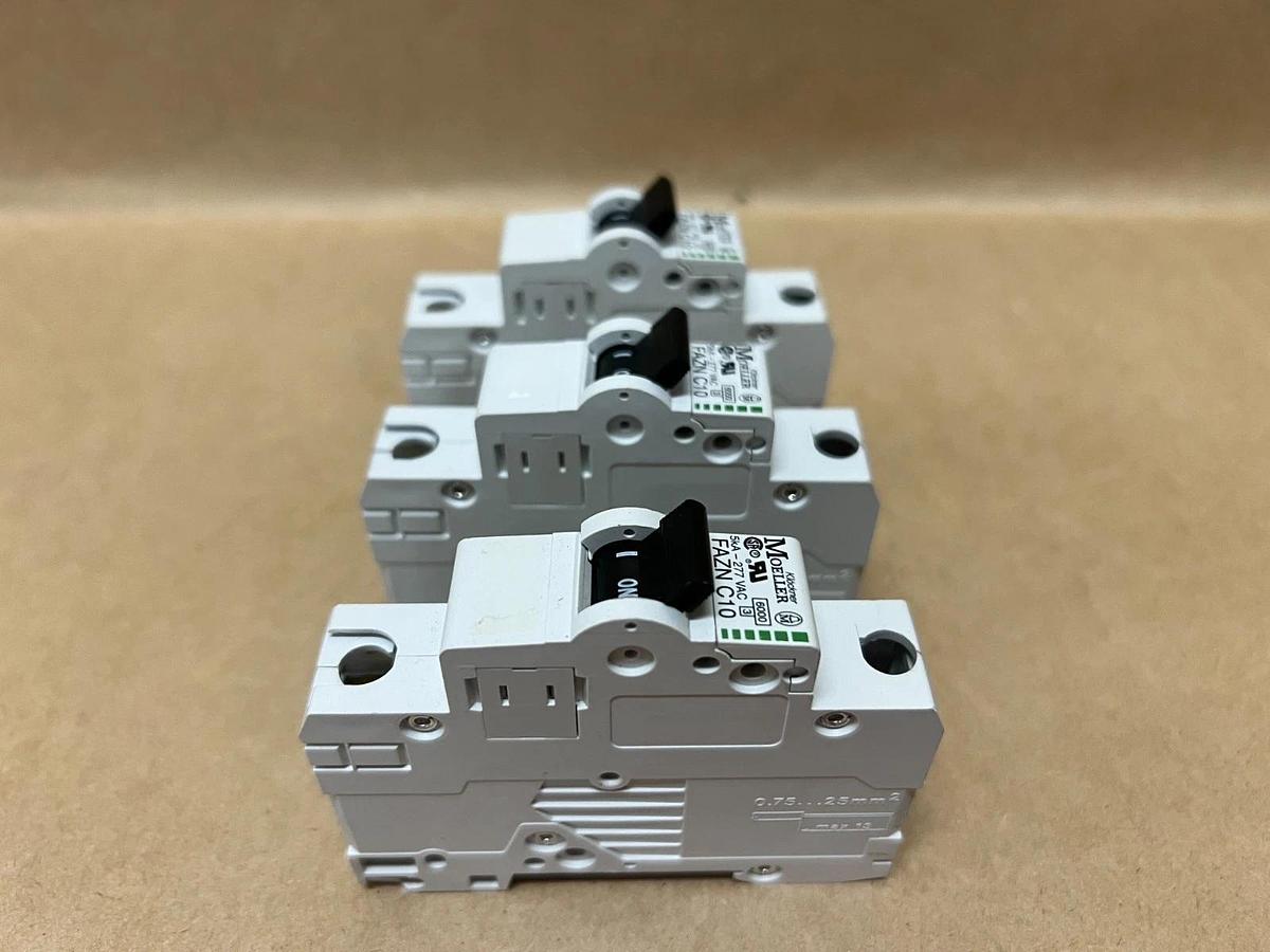 Used Moeller FAZN C10 Circuit Breaker - Lot of 3