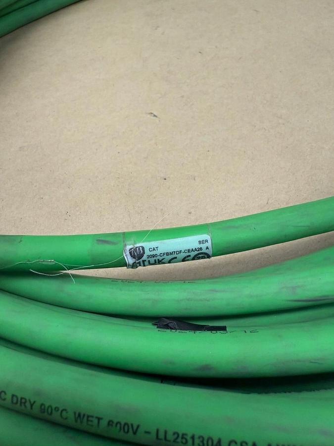 Used Allen-Bradley 2090-CFBM7DF-CEAA25 Feedback Cable, Ser A, 22 AWG, 15m