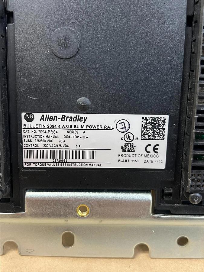 Used Allen Bradley 2094-PRS4 Series A Bulletin 2094 4 Axis Slim Power Rail