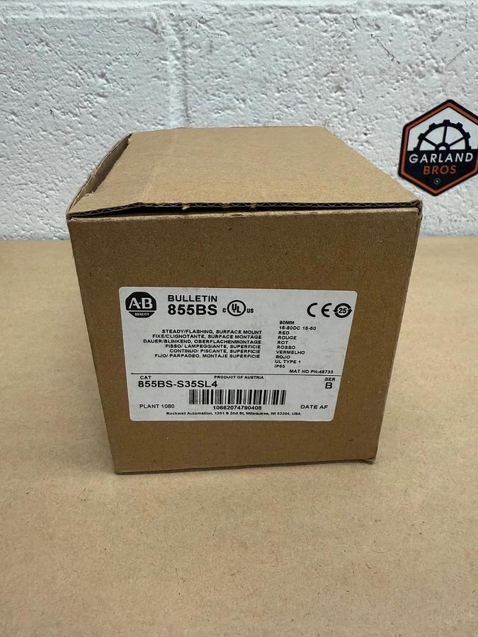 Allen-Bradley 855BS-S35SL4 Ser B, Red Beacon, Steady Flashing, Surface Mount