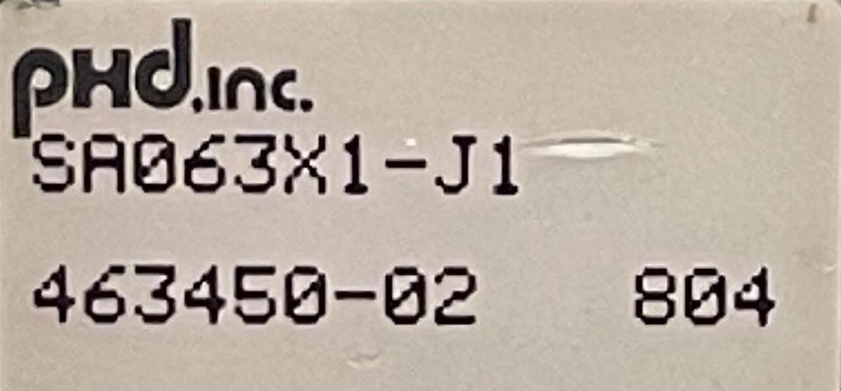 Used PHD SA063X1-J1 Pneumatic Cylinder Actuator, Slide Assembly