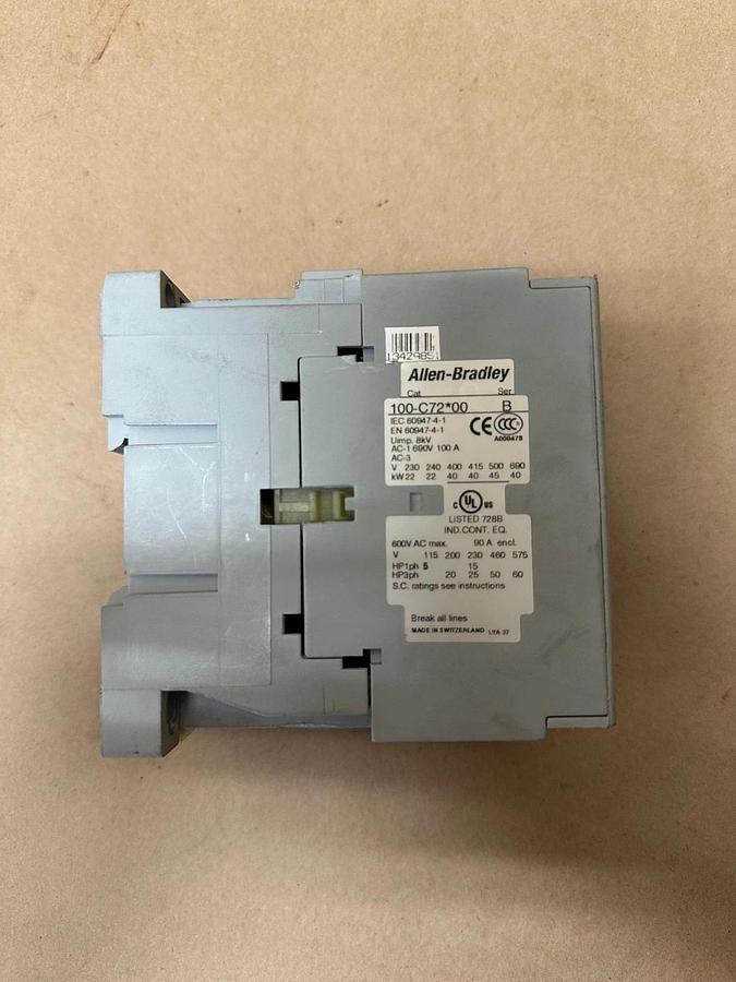 Used Allen Bradley 100-C72*00 Contactor, 100A