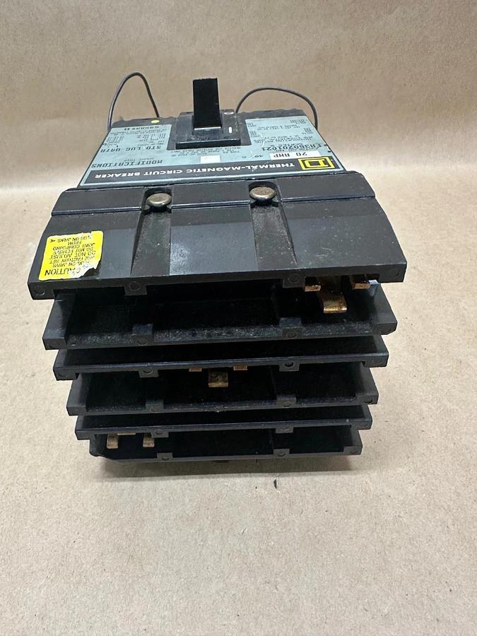 Used Square D FA360201021 20A Thermal-Magnetic Circuit Breaker