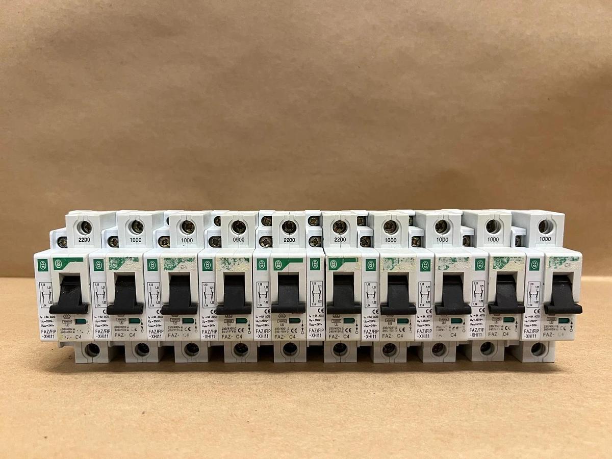 Used Moeller FAZ-C4 4A, 1P Circuit Breakers - Lot of 10