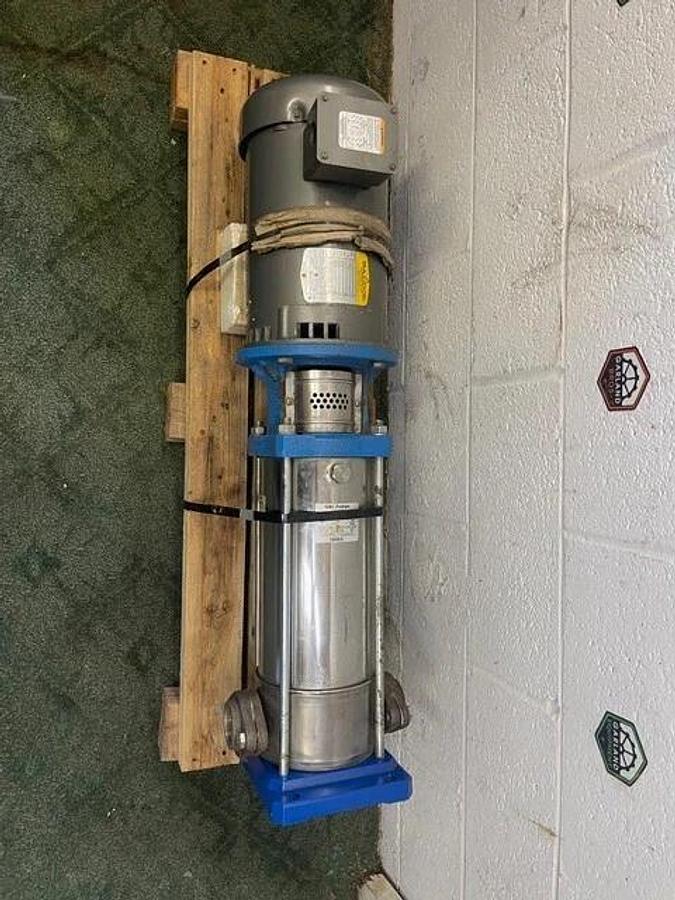 Used Goulds Pump 3SVA1K2GO SS Vertical Multi-Stage Pump w/ Baldor 7.5HP 3450RPM Motor